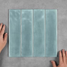 Corfu Gloss Sky Blue Subway Ceramic Tile